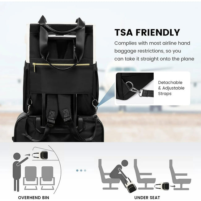 Lovevook Laptop Backpack 15.6",3 in 1 Design Wide Top Open Women Backpack Purses,Women Teacher Nurse Work Business Tote Bag,College Travel Computer Bag with USB Port