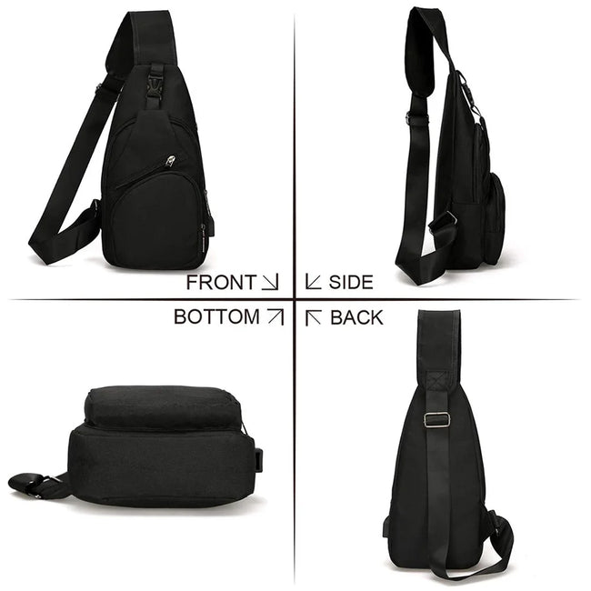 Suptree Shoulder Crossbody Sling Bag for Women Men - Sling Backpack Purse With Usb Charging Port for Adults