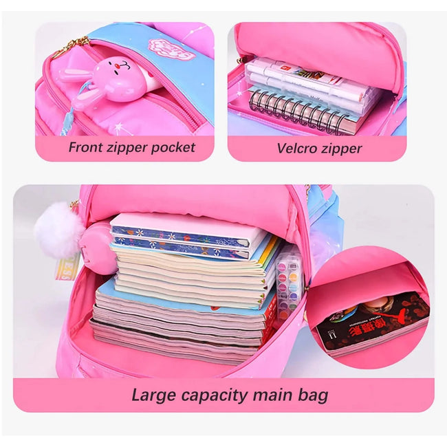 Lvelia School Bag Backpacks for Girls Kids,Lightweight School bag Waterproof Bookbag for Elementary Primary School,Pink
