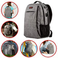 OPACK Travel Gray Backpack Anti Theft RFID Water Resistant Unisex 17" Laptop for College School Business
