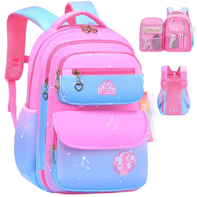 Lvelia School Bag Backpacks for Girls Kids,Lightweight School bag Waterproof Bookbag for Elementary Primary School,Pink