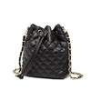 Tepilte Crossbody Drawstring Bucket Bags and Purses for Women Faux Leather Hobo Shoulder Handbags Quilted Purse