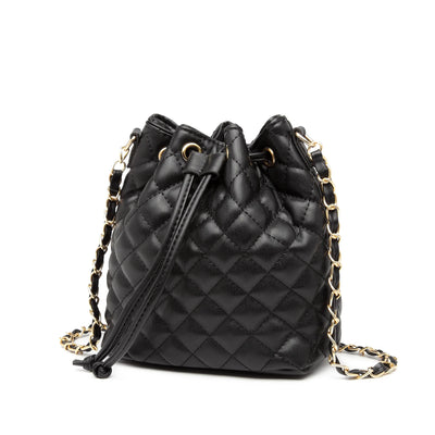 Tepilte Crossbody Drawstring Bucket Bags and Purses for Women Faux Leather Hobo Shoulder Handbags Quilted Purse