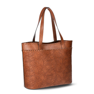 The Pioneer Woman Large Tote Bag with Tooled Pocket, Women’s