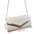 Apooke Glitter Purse Lady Wedding Clutches Handbag Female Shoulder Crossbody Bags with Detachable Chain Sparkling Envelope Bag