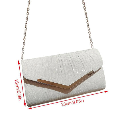 Apooke Glitter Purse Lady Wedding Clutches Handbag Female Shoulder Crossbody Bags with Detachable Chain Sparkling Envelope Bag