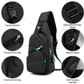 Suptree Shoulder Crossbody Sling Bag for Women Men - Sling Backpack Purse With Usb Charging Port for Adults