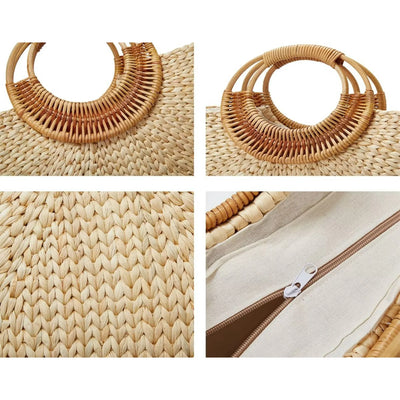 Women Girl Tote Bag Straw Hobo Handbag Fashion Woven Top Handle Bag Shoulder Bag Beach Purse Moon Bag Bucket Bag 2023 Summer