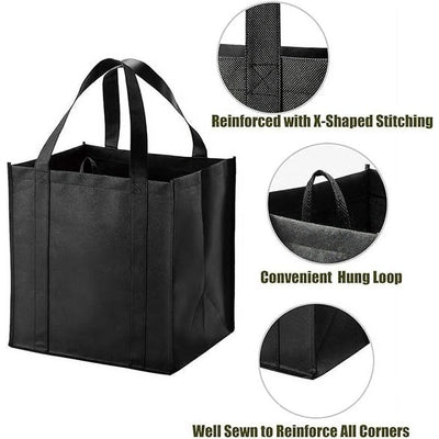 SUSWIM Set of 12 Reusable Grocery Bags Heavy Duty Shopping Bags Large Grocery Totes