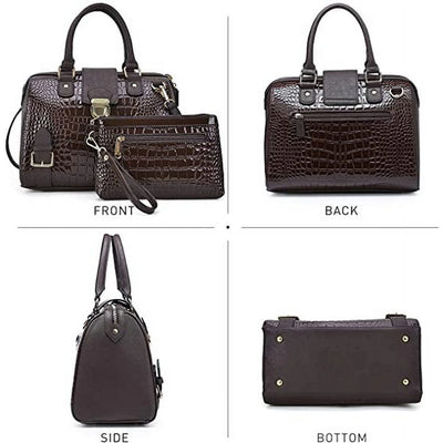 Dasein Women Barrel Handbags Purses Fashion Satchel Bags Top Handle Shoulder Bags Vegan Leather Work Bag