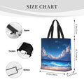 Lukts Starry Night Ocean View Print Tote Bags for Women, Large Capacity Bag Reusable Grocery Shoulder Bag with Inner Pockets