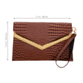 MRLESS Stylish Minimalist Envelope Clutch Purse With Retro Crocodile Pattern Versatile Handheld Bag For Women Pu Leather Evening Bag For Parties
