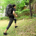 NACATIN Hiking Backpack with Bag Cover 60L Foldable and Lightweight for Men Women, Water-Resistant, Black
