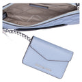 Michael Kors Jet Set Travel Large 2 In 1 Card Case and Wristlet Clutch MK Signature (Pale Blue)
