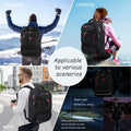 17 Inch Travel Laptop Backpack for Men Women, Aokur Extra Larger 50L Business Backpack with USB Charging Port, Carry on College School Anti Theft Computer Schoolbag Waterproof, Black