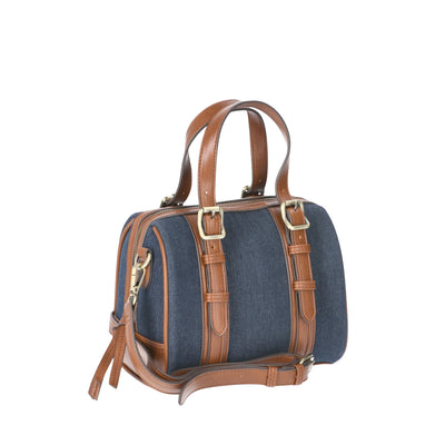 Time and Tru Women's Melissa Satchel Handbag, Denim Blue