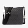 Michael Kors Jet Set Travel Small Shoulder Messenger Crossbody Bag (Black Signature/Silver Tone)