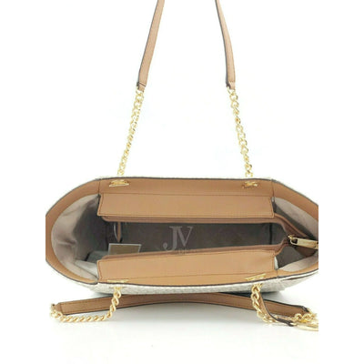 Michael Kors Jet Set Leather Large Chain Shoulder Tote Bag