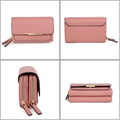 UTO Crossbody Bags for Women Small PU Leather Cellphone Bags Ladies Clutch Shoulder Handbags Wallet Purse(Pink)