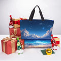 Lukts Starry Night Ocean View Print Tote Bags for Women, Large Capacity Bag Reusable Grocery Shoulder Bag with Inner Pockets