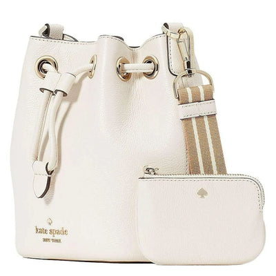 Kate Spade New York Women's Rosie Pebbled Leather Mini Bucket Bag, Parchment