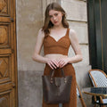 S-ZONE Women Satchel Bags Genuine Leather Top-Handle Crossbody Handbags Purses