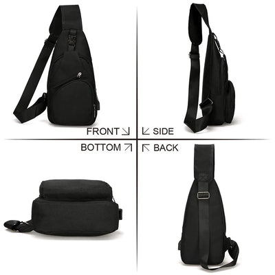 Suptree Shoulder Crossbody Sling Bag for Women Men - Sling Backpack Purse With Usb Charging Port for Adults