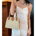 Summer Straw Bag for Women Beach Rattan Top-Handle Purse Straw Crossbody Clutch Bags Handwoven Tote Handbag 2024