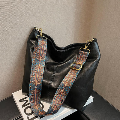 Hobo Bags for Women Crossbody Handbags Guitar Strap Shoulder Bucket Bag Vegan Leather Purse Trendy Boho Tote Purses