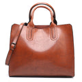 Handbag for Women, GMYLE Crazy Horse Pattern PU Leather Shoulder Crossbody Tote Bucket Bag Fashion Large Capacity, Gift for Mother Wife Girlfriend (Light Brown)