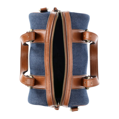 Time and Tru Women's Melissa Satchel Handbag, Denim Blue
