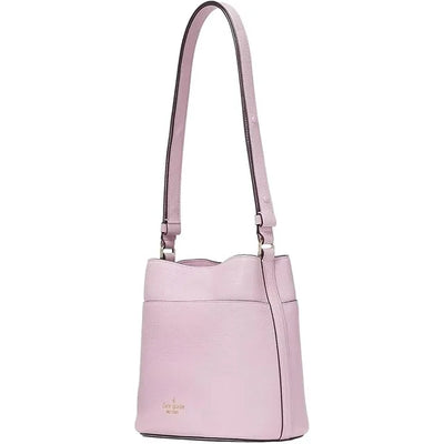 Kate Spade New York Women's Leila Pebbled Leather Small Bucket Bag, Quartz Pink