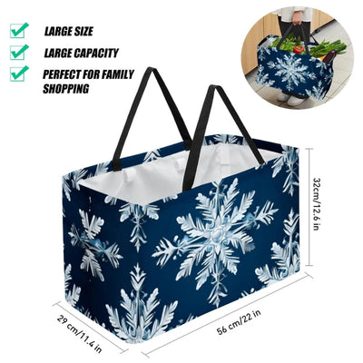 Snowflake Collapsible Oxford Cloth Storage Bins Toy Basket Tote Bag - Reusable Foldable Large Capacity Bucket