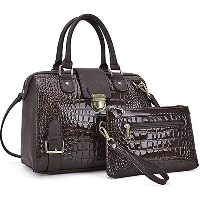 Dasein Women Barrel Handbags Purses Fashion Satchel Bags Top Handle Shoulder Bags Vegan Leather Work Bag