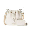 Kate Spade New York Women's Rosie Pebbled Leather Mini Bucket Bag, Parchment