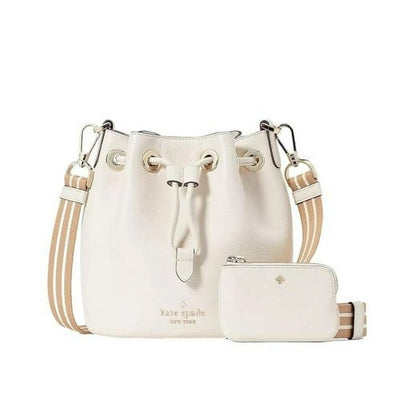 Kate Spade New York Women's Rosie Pebbled Leather Mini Bucket Bag, Parchment