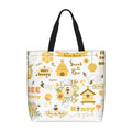 Lukts Farm Bee Cute Honey Print Tote Bags for Women, Large Capacity Bag Reusable Grocery Shoulder Bag with Inner Pockets