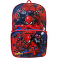 Ruz Age 4+ Boy's 16" Spiderman School Backpack with Removable Matching Lunch Box Set, Blue and Red