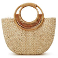 Women Girl Tote Bag Straw Hobo Handbag Fashion Woven Top Handle Bag Shoulder Bag Beach Purse Moon Bag Bucket Bag 2023 Summer