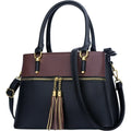 Women Satchel Bags with Handle Shoulder Handbags and Purses Featuring Pockets Zipper Leather Crossbody Bags