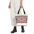Uemuo Fashion Tatreez Print Tote Bags for Women,Large Capacity Corduroy Bag,Reusable Grocery Shoulder Bag,Beach Tote with Zipper Closure, Daily Essentials