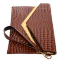 MRLESS Stylish Minimalist Envelope Clutch Purse With Retro Crocodile Pattern Versatile Handheld Bag For Women Pu Leather Evening Bag For Parties