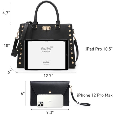 Dasein Purses and Handbags for Women Satchel Bags top Handle Shoulder Bag Work Tote Bag with Matching Wallet