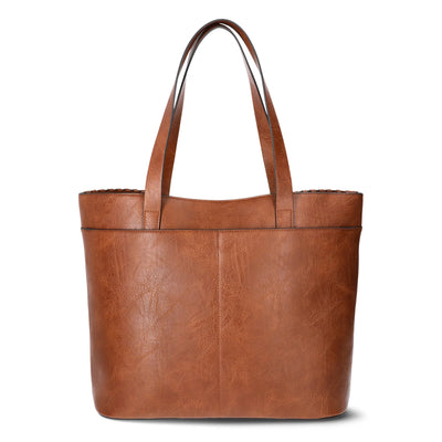 The Pioneer Woman Large Tote Bag with Tooled Pocket, Women’s