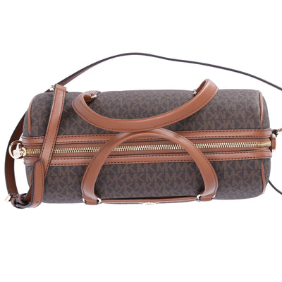 Michael Kors Jet Set Travel Medium Duffle Bag Satchel Brown MK Signature