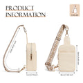 MoKo Leather Crossbody Sling Bag for Women Men, Small Trendy Crossbody Handbags Shoulder Bag for Travel Walking, Festivals Gifts, Beige