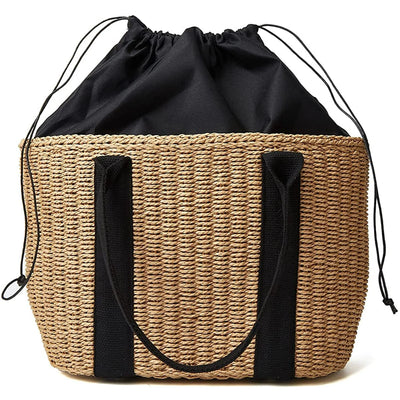 Women Straw Bags Summer Beach Large Tote Bag Handmade Woven Shoulder Crossbody Handbag