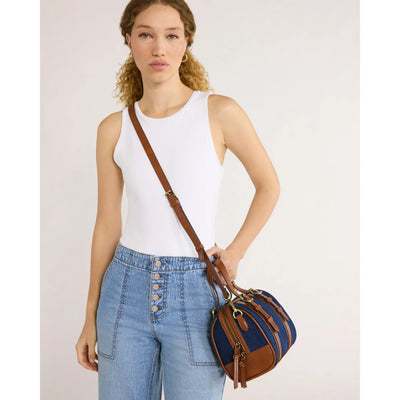Time and Tru Women's Melissa Satchel Handbag, Denim Blue