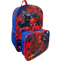 Ruz Age 4+ Boy's 16" Spiderman School Backpack with Removable Matching Lunch Box Set, Blue and Red