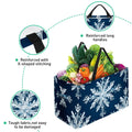 Snowflake Collapsible Oxford Cloth Storage Bins Toy Basket Tote Bag - Reusable Foldable Large Capacity Bucket